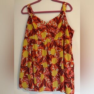 Modcloth Red and Yellow Floral Top